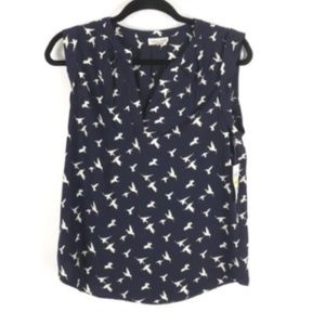 Maison Jules Hummingbird Print Top Blue Medium